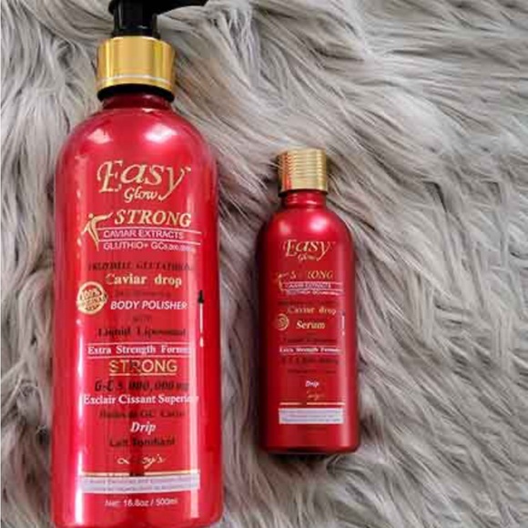 Easy Glow Strong Caviar Drop Body Polisher Set lotion and serum